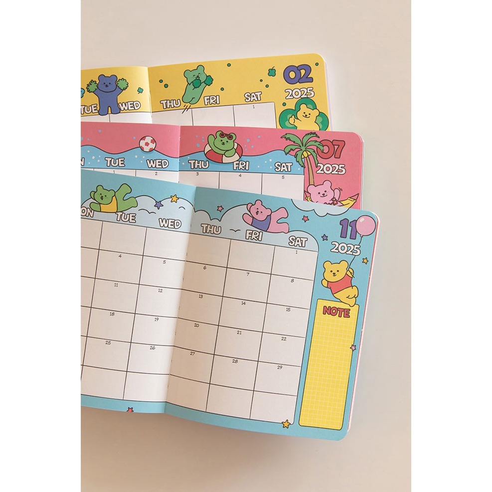 ʜᴀʀᴜᴅᴀɪʟʏ🌙 預購｜韓國文創 DAILYLIK 2025年 彩虹果凍小熊日記本 14個月年度計劃本 手帳本-細節圖7
