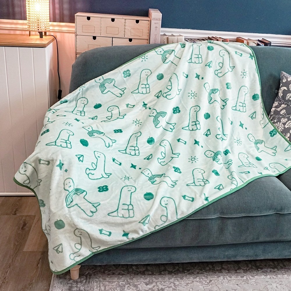 ʜᴀʀᴜᴅᴀɪʟʏ🌙 預購｜Joguman 小脘龍毛毯(愛心款/亂花款) 恐龍小被被 小毯子 棉被 被子-細節圖5