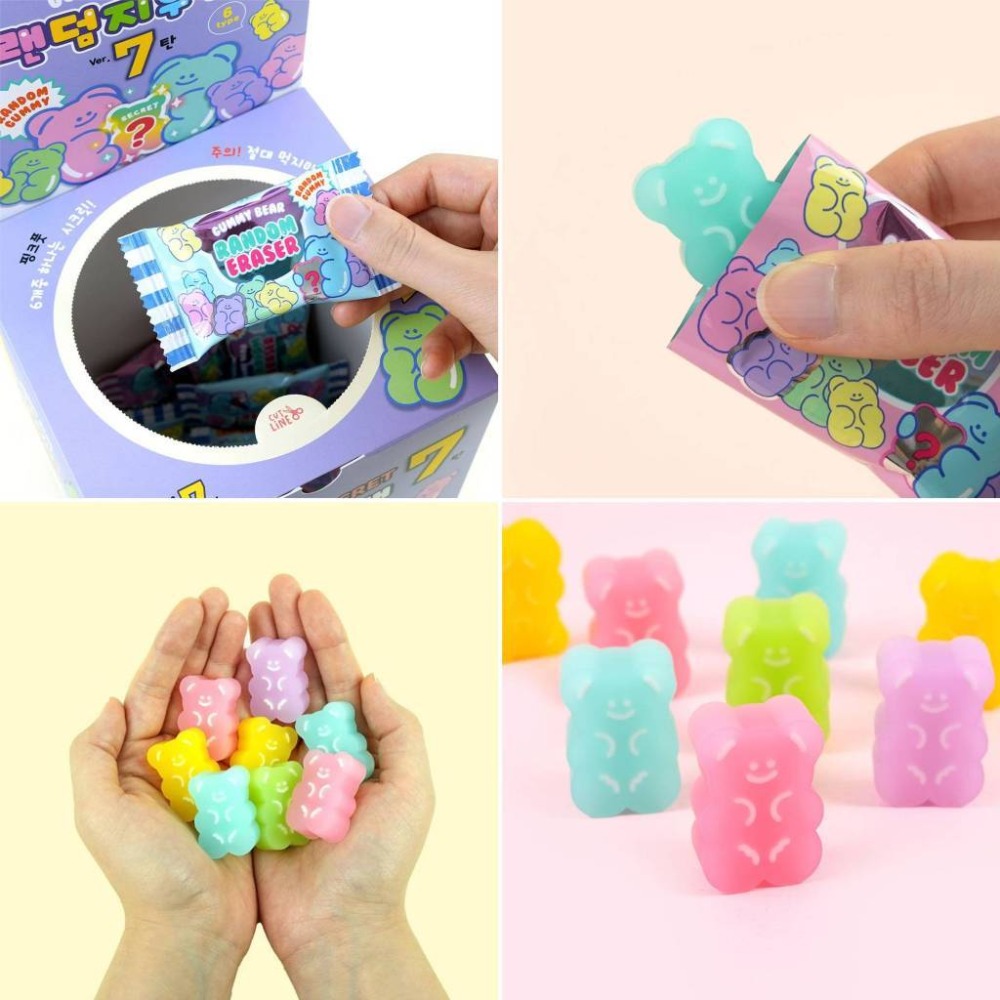 ʜᴀʀᴜᴅᴀɪʟʏ🌙 預購｜韓國文創 可愛隨機橡皮擦盲盒 隨機擦布盲抽 熊熊果凍 拉麵 小狗-規格圖9