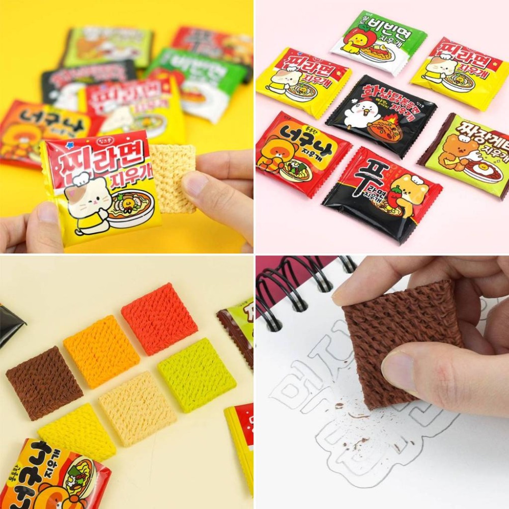 ʜᴀʀᴜᴅᴀɪʟʏ🌙 預購｜韓國文創 可愛隨機橡皮擦盲盒 隨機擦布盲抽 熊熊果凍 拉麵 小狗-規格圖9