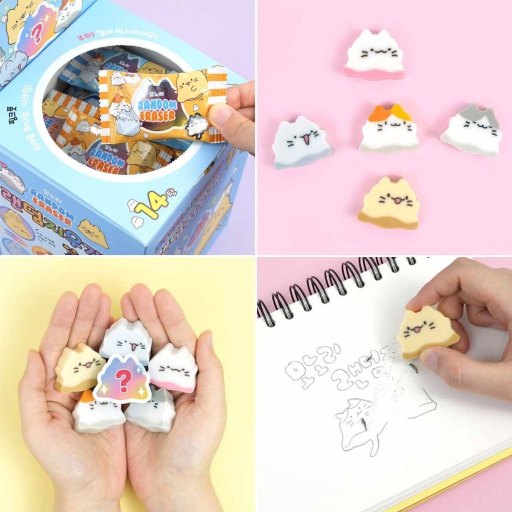 ʜᴀʀᴜᴅᴀɪʟʏ🌙 預購｜韓國文創 可愛隨機橡皮擦盲盒 隨機擦布盲抽 熊熊果凍 拉麵 小狗-規格圖9