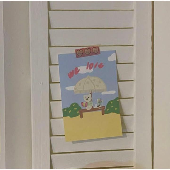 ʜᴀʀᴜᴅᴀɪʟʏ🌙 預購｜ MAZZZZY POST CARD 可愛塗鴉熊熊明信片 裝飾明信片 小卡 賀卡-細節圖3