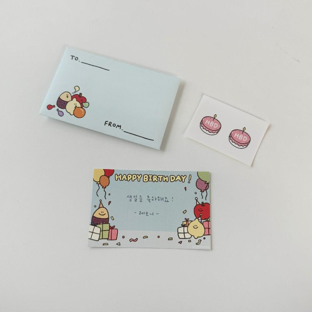 ʜᴀʀᴜᴅᴀɪʟʏ🌙  預購｜Second morning 檸檬 地瓜系列手寫小卡 信封組 生日賀卡 留言小卡 多款-細節圖8