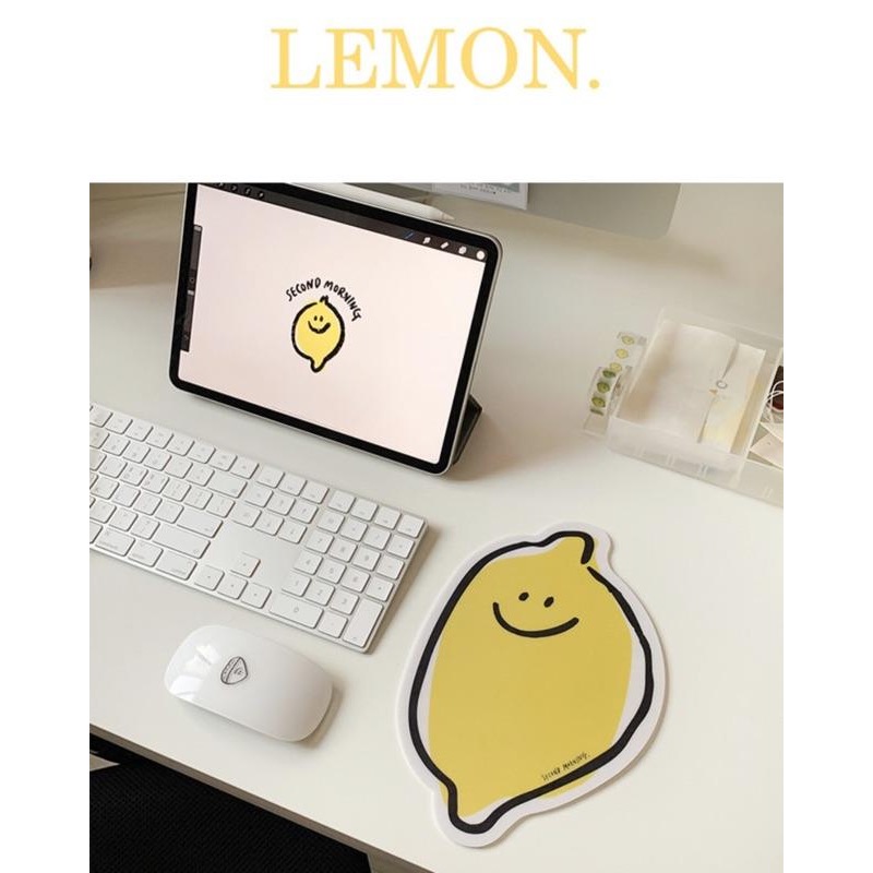 ʜᴀʀᴜᴅᴀɪʟʏ🌙  預購｜ Second Morning 檸檬 蘋果 地瓜 滑鼠墊 鼠標墊-細節圖3
