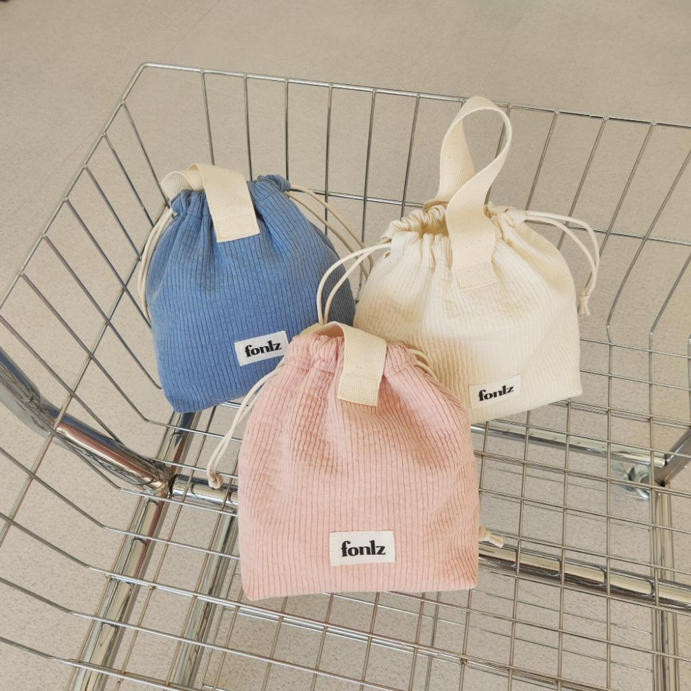 ʜᴀʀᴜᴅᴀɪʟʏ🌙  預購｜fonlz 坑條系列手提束口包 束口袋 腕包 輕便提包 隨身包 旅行收納 共五款-細節圖2