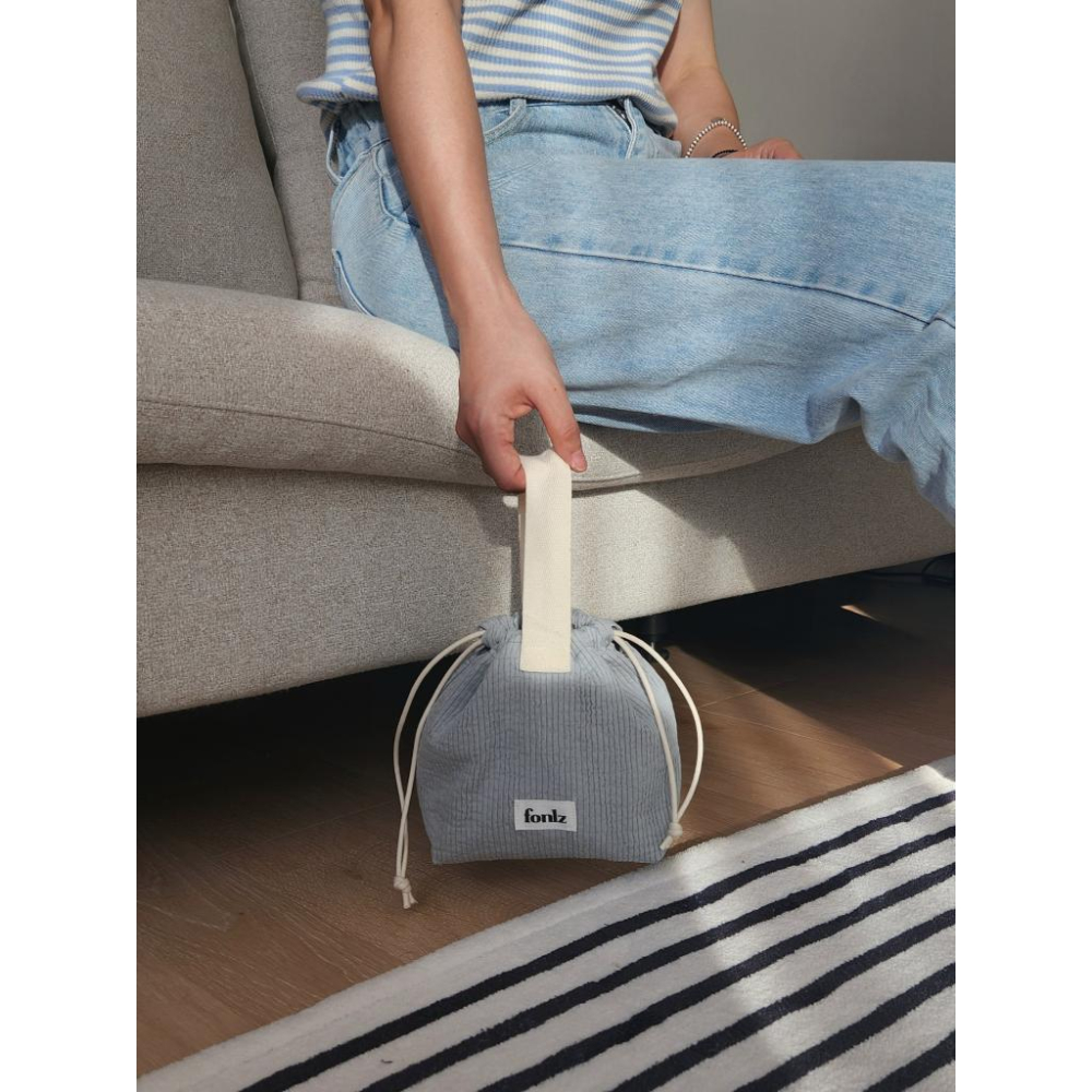 ʜᴀʀᴜᴅᴀɪʟʏ🌙  預購｜fonlz 坑條系列手提束口包 束口袋 腕包 輕便提包 隨身包 旅行收納 共五款-細節圖8