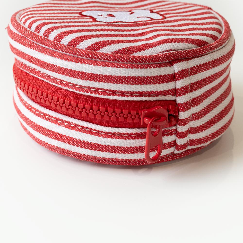 ʜᴀʀᴜᴅᴀɪʟʏ🌙 現貨｜Dinotaeng BOBO STRIPE MINI POUCH 紅白條紋收納包-細節圖3