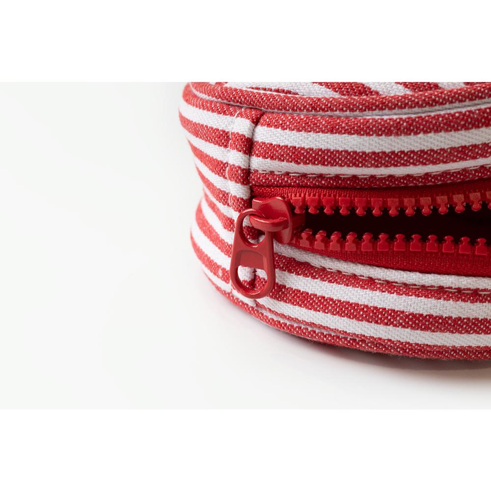 ʜᴀʀᴜᴅᴀɪʟʏ🌙 現貨｜Dinotaeng BOBO STRIPE MINI POUCH 紅白條紋收納包-細節圖4