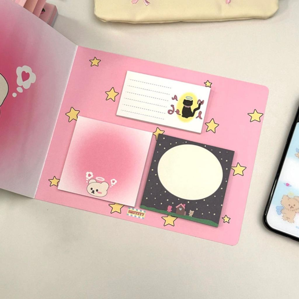 ʜᴀʀᴜᴅᴀɪʟʏ🌙 預購｜Mazzzzy Memo Set Ver 1 可愛白熊便條紙組 天使便條紙組-細節圖3