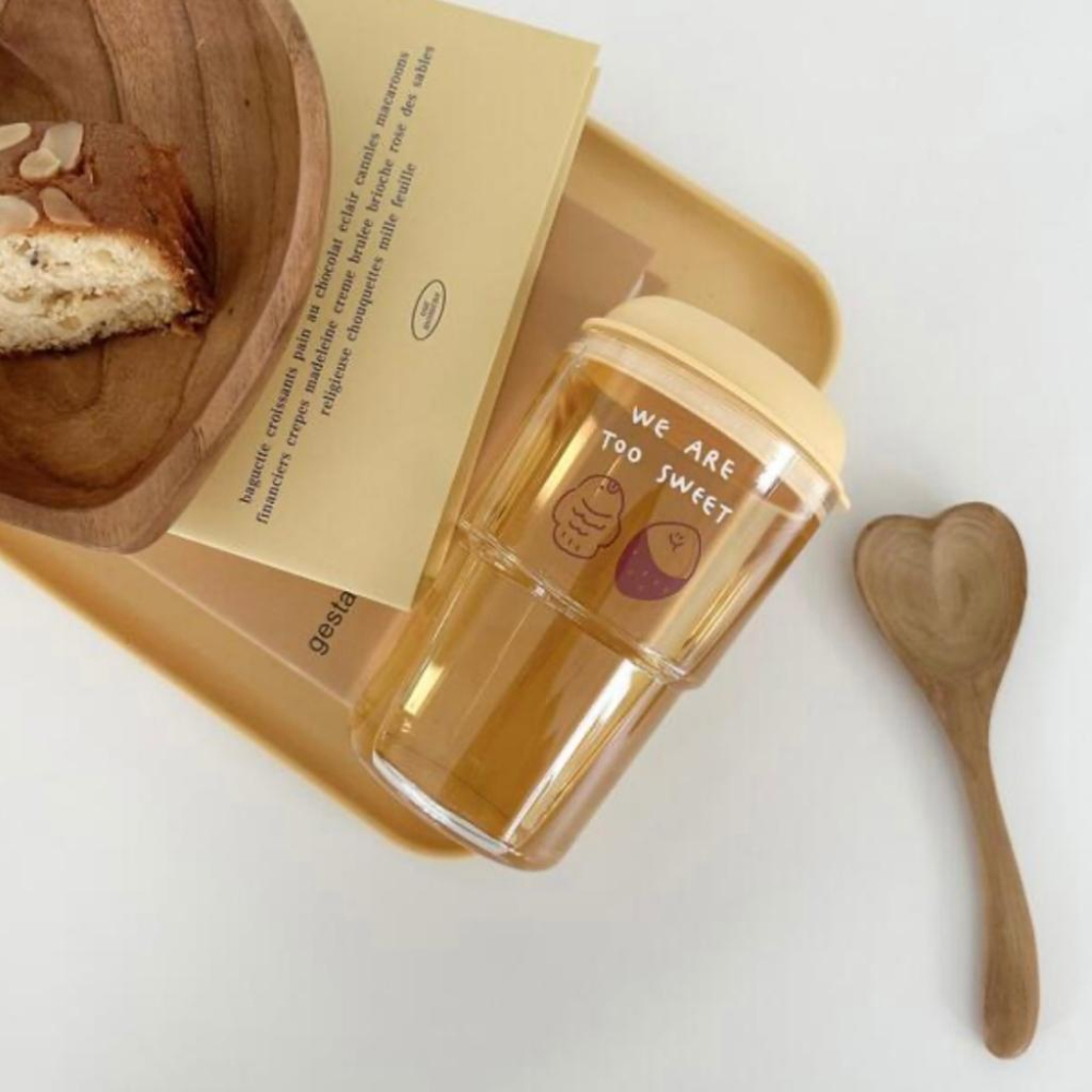 ʜᴀʀᴜᴅᴀɪʟʏ🌙 部分有貨｜Second morning 檸檬蘋果地瓜 透明隨手杯 環保杯 500ml 350ml-細節圖2