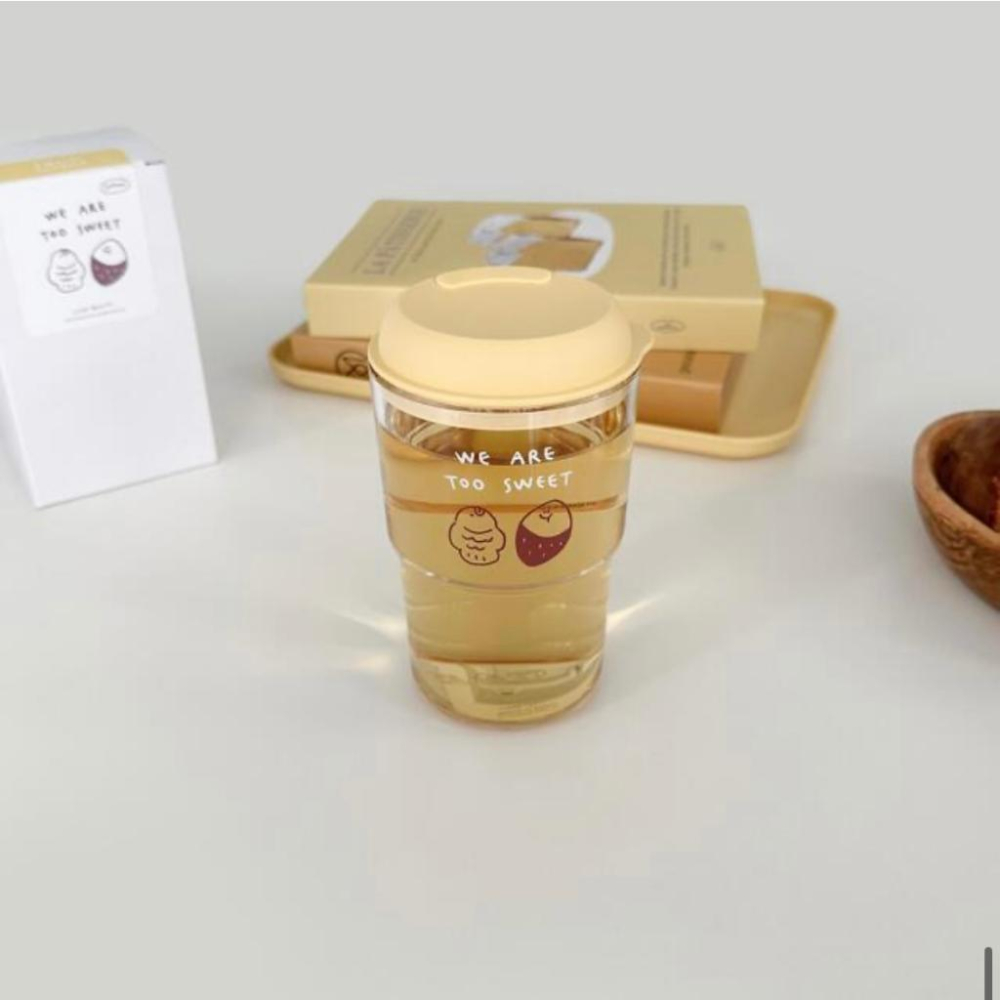 ʜᴀʀᴜᴅᴀɪʟʏ🌙 部分有貨｜Second morning 檸檬蘋果地瓜 透明隨手杯 環保杯 500ml 350ml-細節圖3