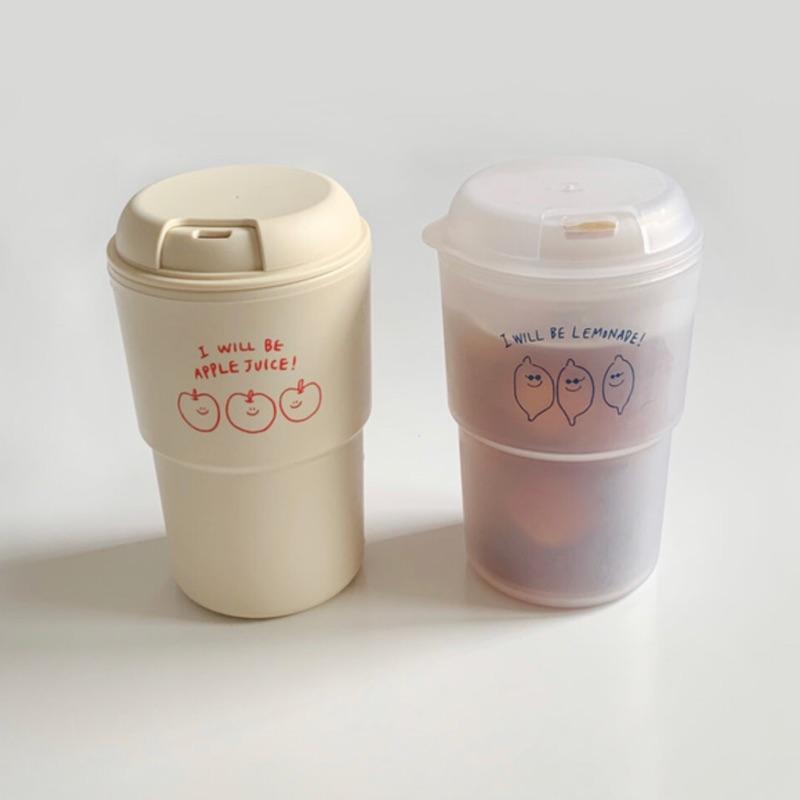 ʜᴀʀᴜᴅᴀɪʟʏ🌙 部分有貨｜Second morning 檸檬蘋果地瓜 透明隨手杯 環保杯 500ml 350ml-細節圖5