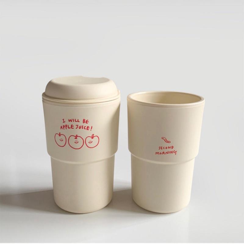 ʜᴀʀᴜᴅᴀɪʟʏ🌙 部分有貨｜Second morning 檸檬蘋果地瓜 透明隨手杯 環保杯 500ml 350ml-細節圖6