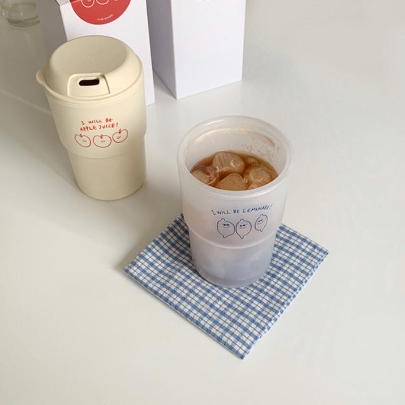 ʜᴀʀᴜᴅᴀɪʟʏ🌙 部分有貨｜Second morning 檸檬蘋果地瓜 透明隨手杯 環保杯 500ml 350ml-細節圖7