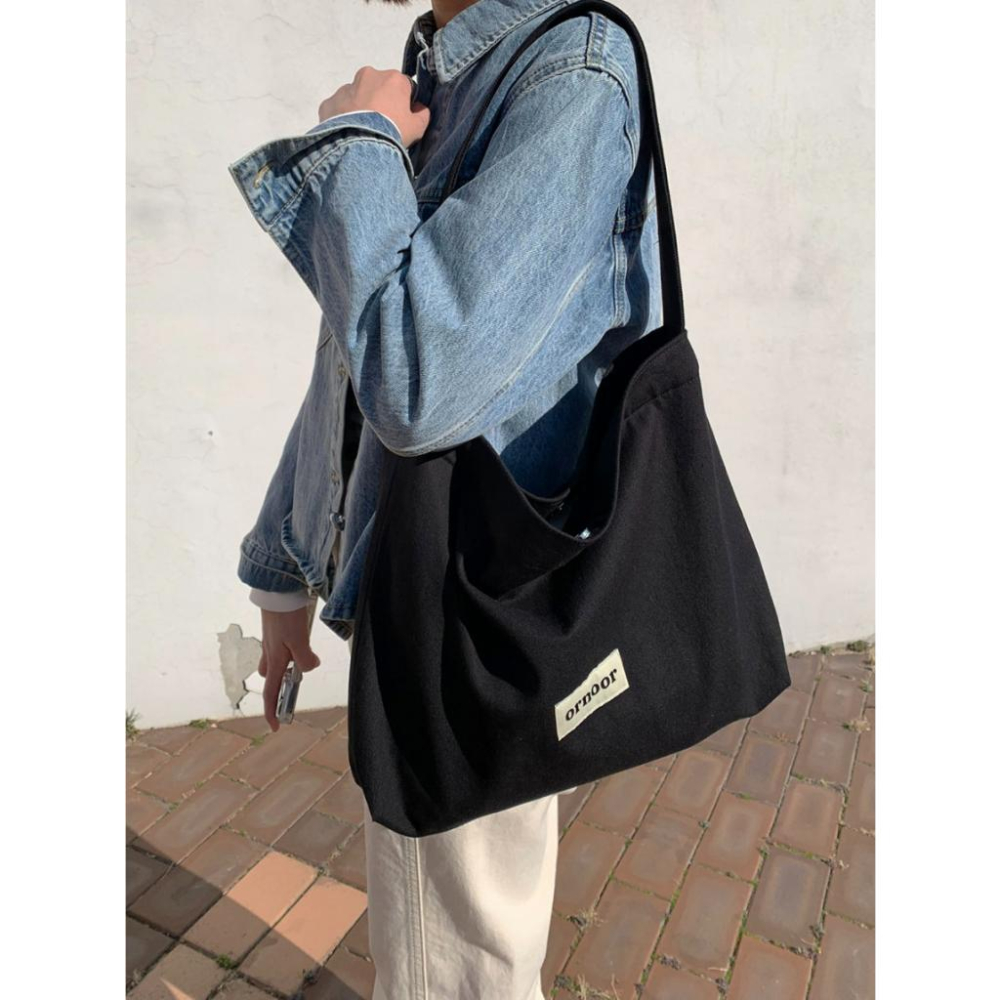 ʜᴀʀᴜᴅᴀɪʟʏ🌙 預購｜ornoor 素色LOGO棉麻肩背包 側背包 外出包 共兩款-細節圖9