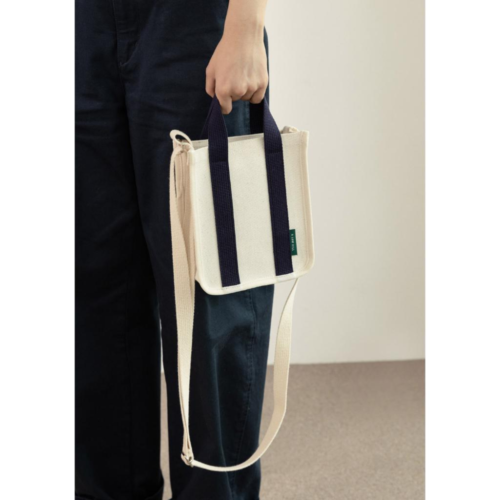 ʜᴀʀᴜᴅᴀɪʟʏ🌙  預購｜livework 黑白撞色包邊棉麻手提包 側背包 肩背包 外出包 斜背包 共三款-細節圖3