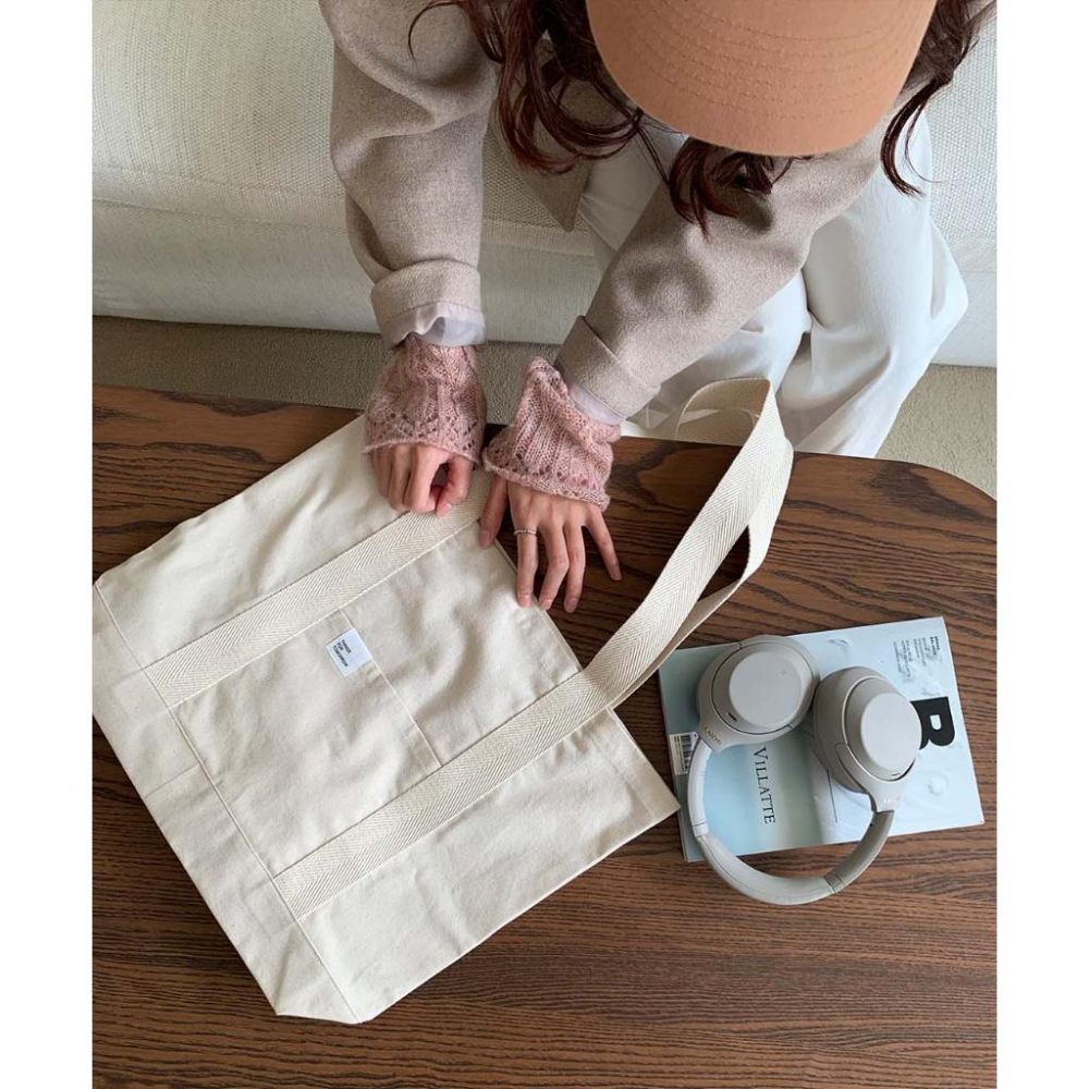 ʜᴀʀᴜᴅᴀɪʟʏ🌙  預購｜jackobag 黑白純色系列肩背包 側背包 外出包 輕便帆布包 托特包 共四款-細節圖8