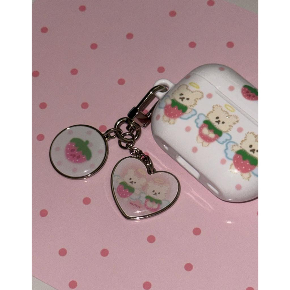ʜᴀʀᴜᴅᴀɪʟʏ🌙 預購｜韓國文創 mazzzzy 草莓天使熊鑰匙圈 吊飾 掛飾 裝飾-細節圖3
