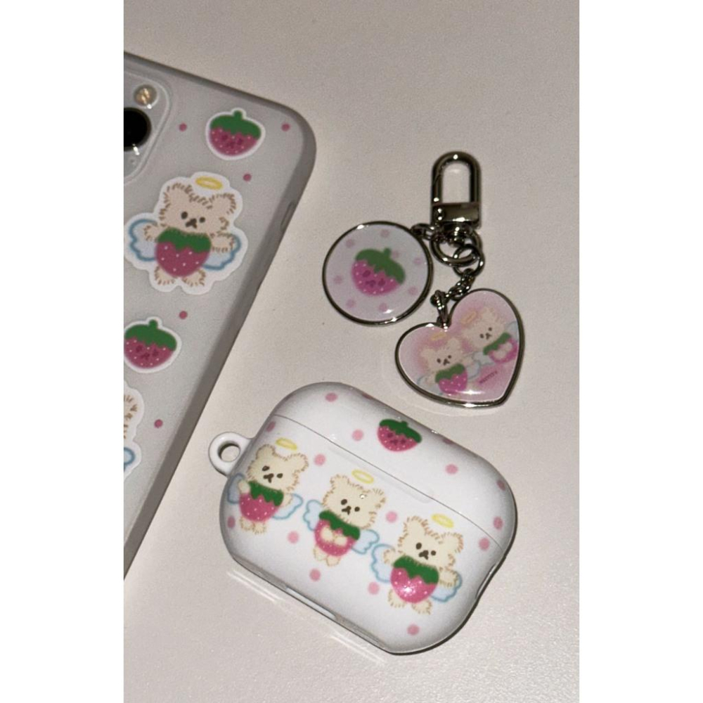ʜᴀʀᴜᴅᴀɪʟʏ🌙 預購｜韓國文創 mazzzzy 草莓天使熊鑰匙圈 吊飾 掛飾 裝飾-細節圖4