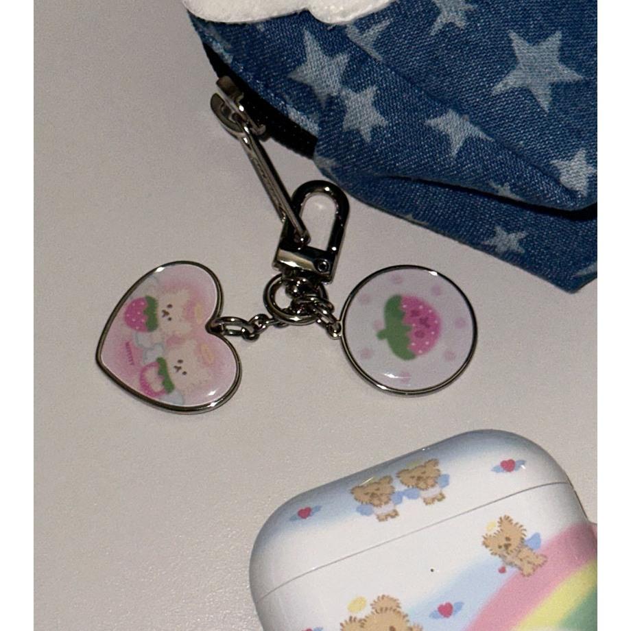 ʜᴀʀᴜᴅᴀɪʟʏ🌙 預購｜韓國文創 mazzzzy 草莓天使熊鑰匙圈 吊飾 掛飾 裝飾-細節圖5