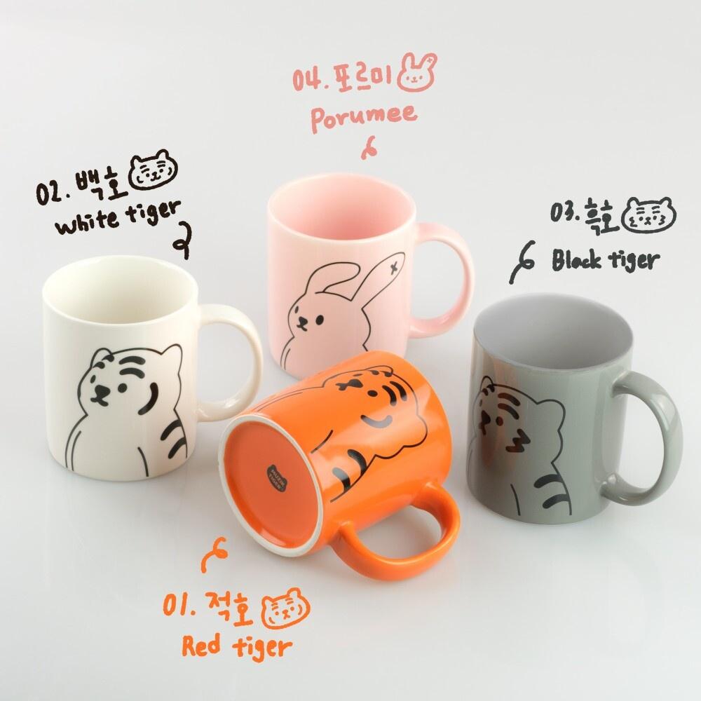 ʜᴀʀᴜᴅᴀɪʟʏ🌙  預購｜MUZIK TIGER 可愛小老虎 兔兔系列400ml陶瓷馬克杯 水杯-細節圖2