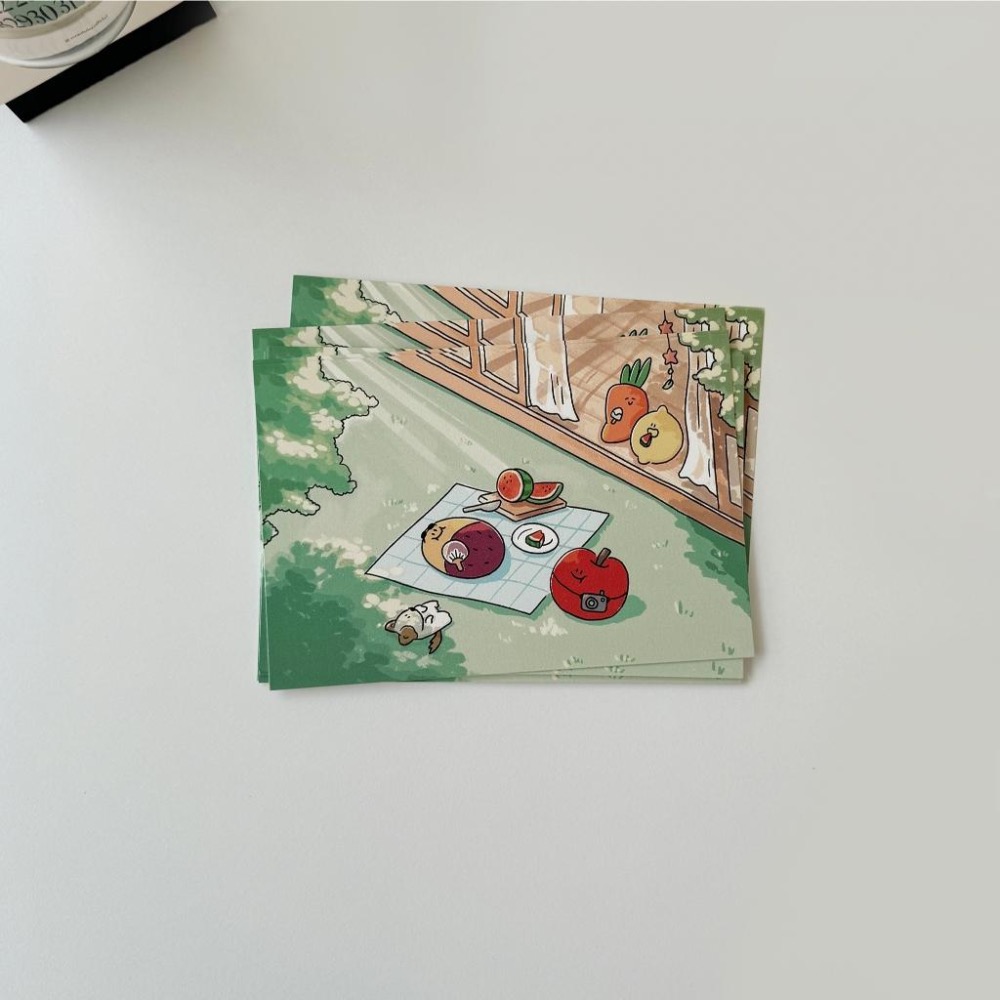 ʜᴀʀᴜᴅᴀɪʟʏ🌙 部分有貨｜Second Morning 夏日假期系列明信片 插畫迷你海報 地瓜 檸檬 蘋果-細節圖3