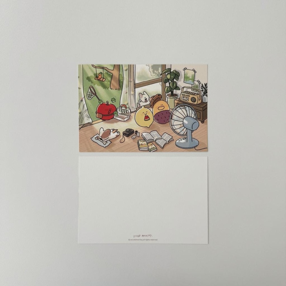ʜᴀʀᴜᴅᴀɪʟʏ🌙 部分有貨｜Second Morning 夏日假期系列明信片 插畫迷你海報 地瓜 檸檬 蘋果-細節圖7