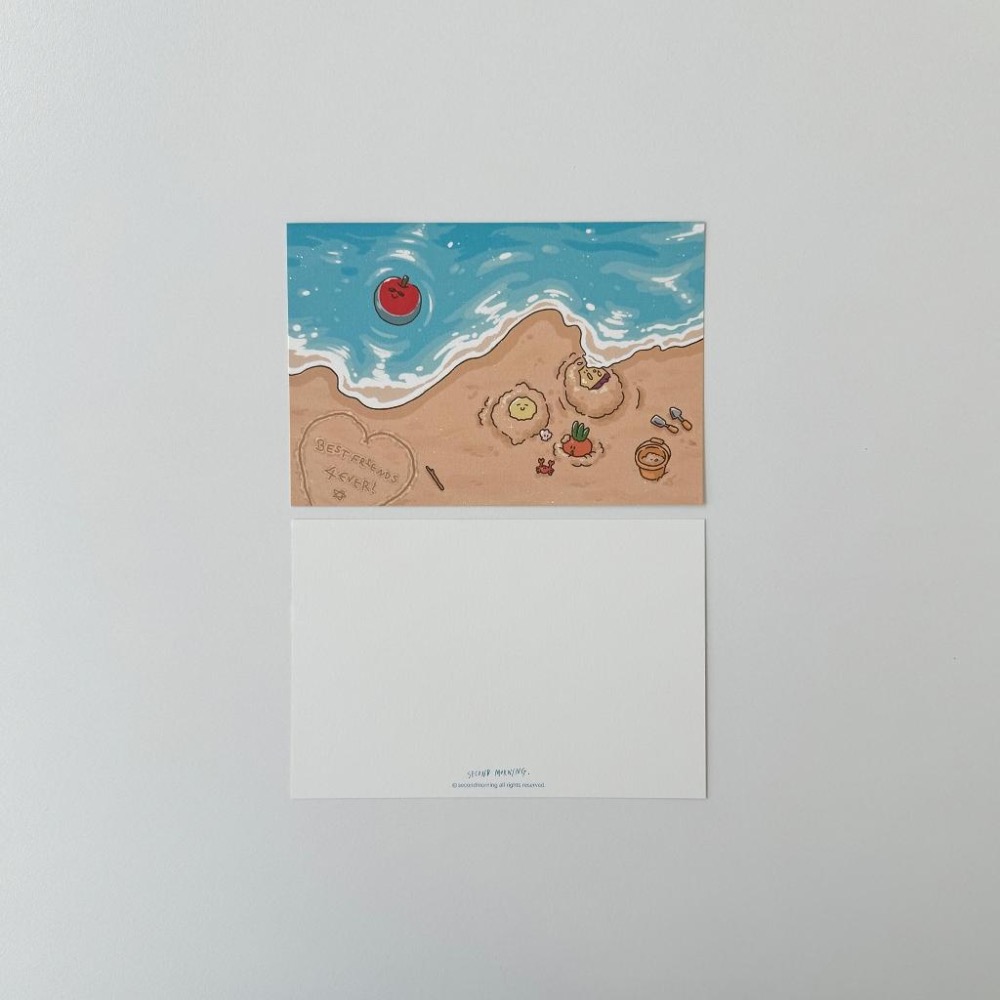 ʜᴀʀᴜᴅᴀɪʟʏ🌙 部分有貨｜Second Morning 夏日假期系列明信片 插畫迷你海報 地瓜 檸檬 蘋果-細節圖9