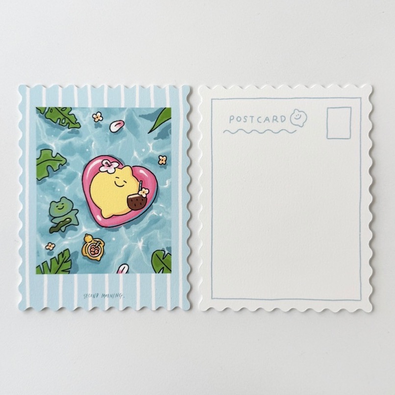 ʜᴀʀᴜᴅᴀɪʟʏ🌙 部分有貨｜Second Morning 夏日假期系列明信片 插畫迷你海報 地瓜 檸檬 蘋果-規格圖9