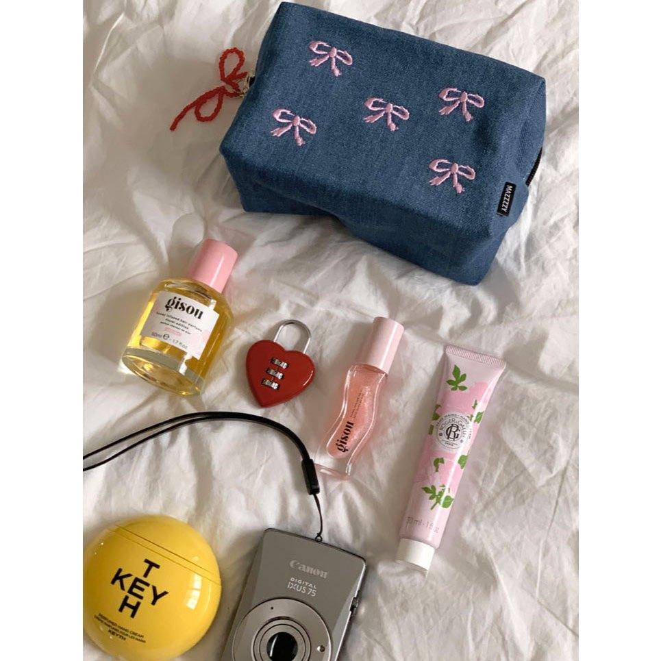 ʜᴀʀᴜᴅᴀɪʟʏ🌙 預購｜mazzzzy Ribbon pattern pouch 蝴蝶結圖案化妝包 萬用收納袋-細節圖7