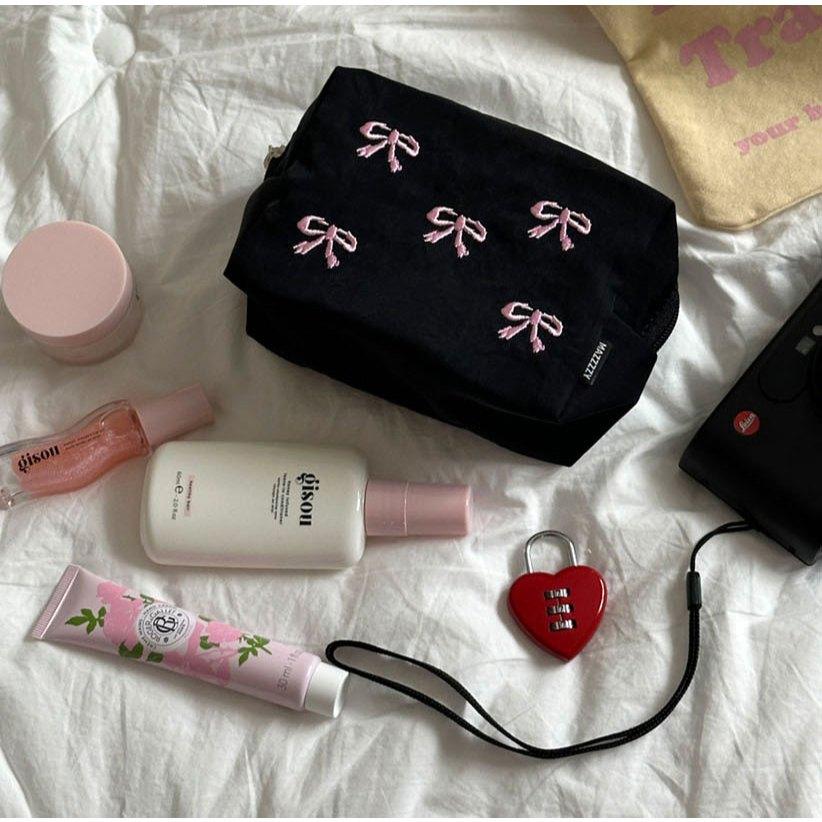 ʜᴀʀᴜᴅᴀɪʟʏ🌙 預購｜mazzzzy Ribbon pattern pouch 蝴蝶結圖案化妝包 萬用收納袋-細節圖8