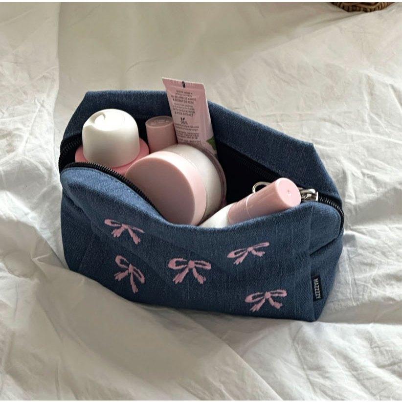 ʜᴀʀᴜᴅᴀɪʟʏ🌙 預購｜mazzzzy Ribbon pattern pouch 蝴蝶結圖案化妝包 萬用收納袋-細節圖9