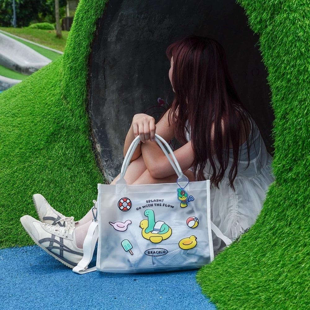 ʜᴀʀᴜᴅᴀɪʟʏ🌙 現貨｜JOGUMAN STUDIO 透明網格肩背包 透明提袋 透明手提袋-細節圖5