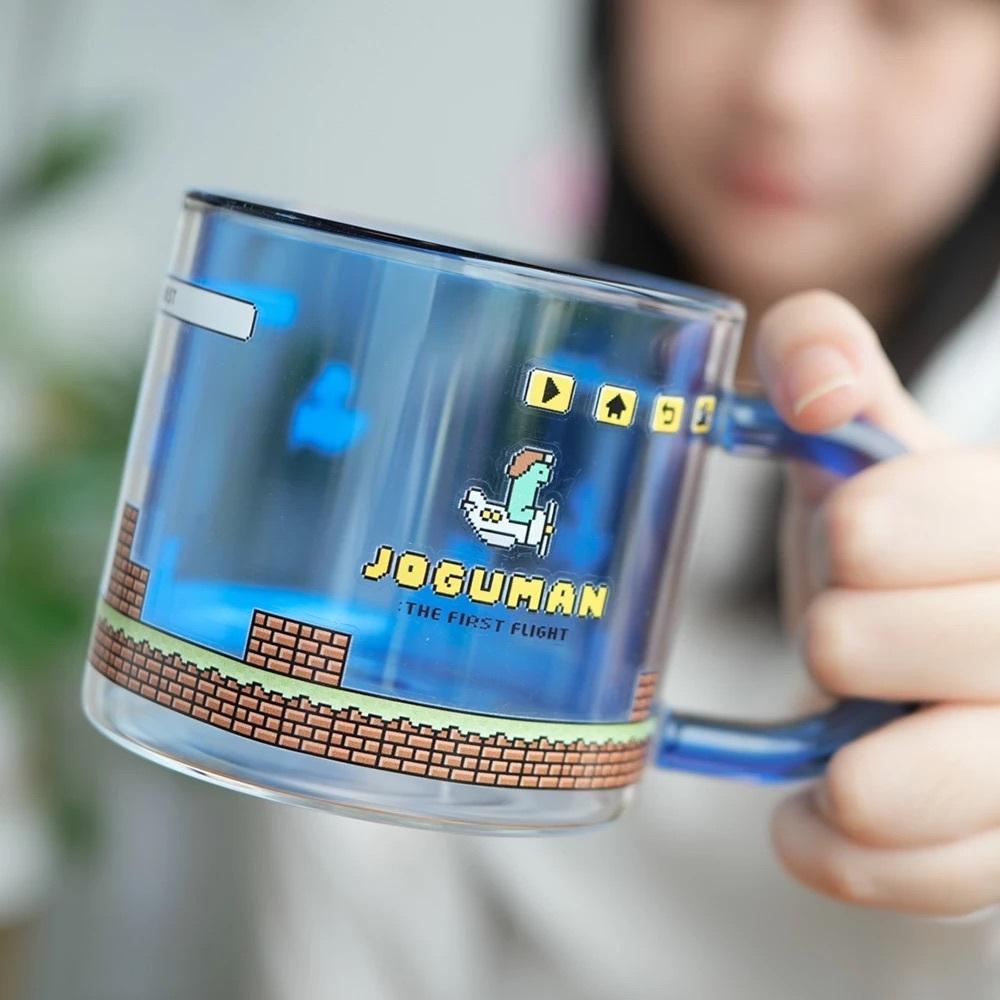 ʜᴀʀᴜᴅᴀɪʟʏ🌙 現貨｜JOGUMAN STUDIO 像素恐龍雙層玻璃杯 雙層水杯 玻璃水杯-細節圖2