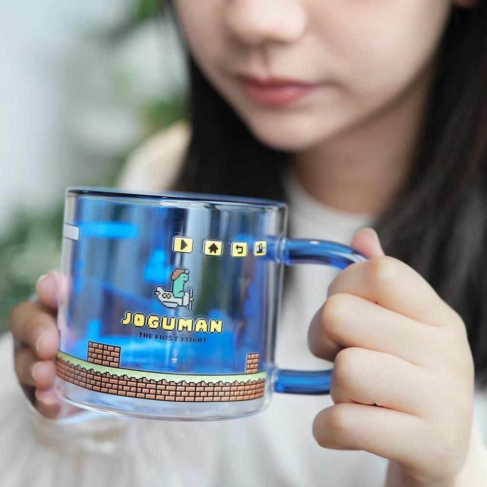 ʜᴀʀᴜᴅᴀɪʟʏ🌙 現貨｜JOGUMAN STUDIO 像素恐龍雙層玻璃杯 雙層水杯 玻璃水杯-細節圖3