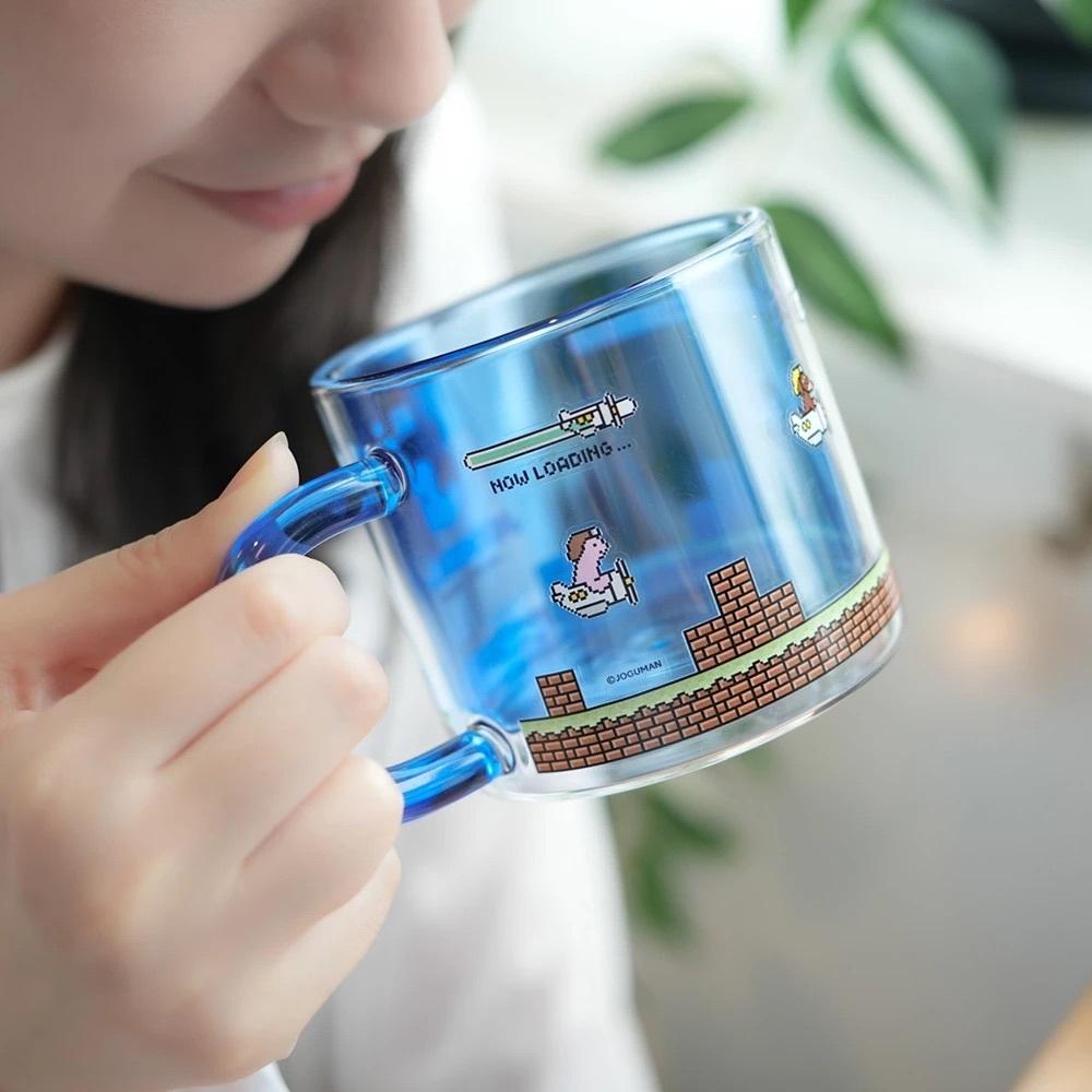 ʜᴀʀᴜᴅᴀɪʟʏ🌙 現貨｜JOGUMAN STUDIO 像素恐龍雙層玻璃杯 雙層水杯 玻璃水杯-細節圖5