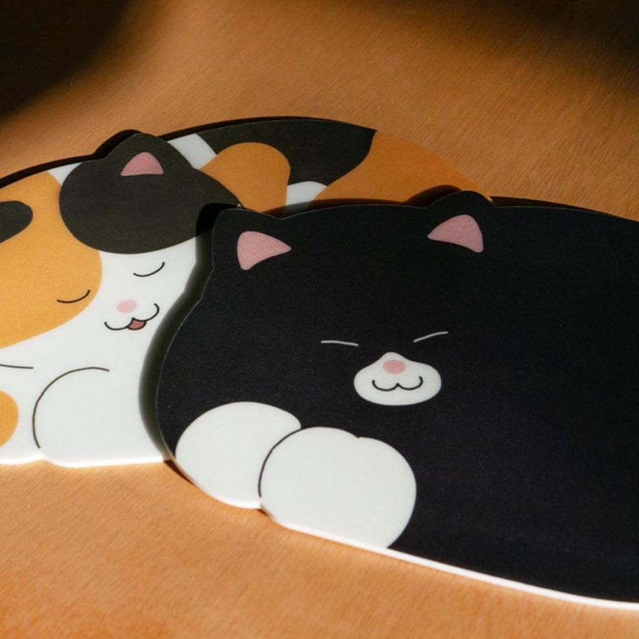 ʜᴀʀᴜᴅᴀɪʟʏ🌙 預購｜韓國文創 睡覺貓貓滑鼠墊 PVC滑鼠墊 MOUSEPAD-細節圖3