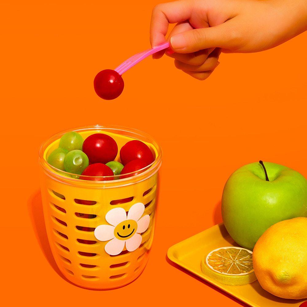 𝐒𝐭𝐚𝐲𝐜𝐨𝐳𝐲 ♡ 預購｜韓國家居・wigglewiggle Fruit Pot 微笑小花 熊熊水果碗 隨身水果盒-細節圖3