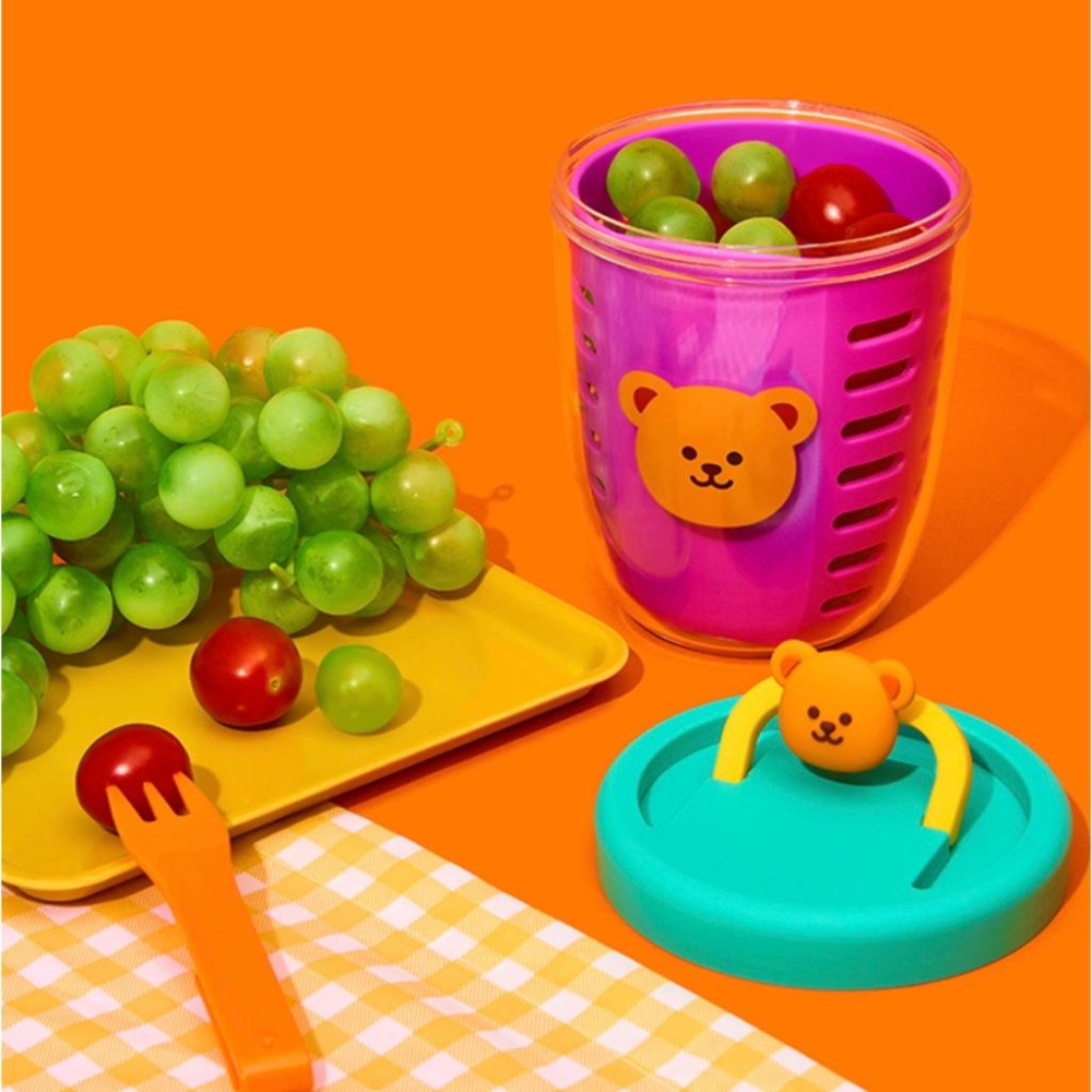 𝐒𝐭𝐚𝐲𝐜𝐨𝐳𝐲 ♡ 預購｜韓國家居・wigglewiggle Fruit Pot 微笑小花 熊熊水果碗 隨身水果盒-細節圖7