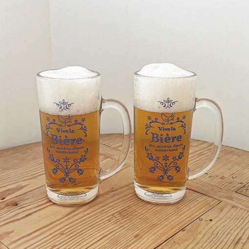 𝐒𝐭𝐚𝐲𝐜𝐨𝐳𝐲 ♡ 預購｜韓國家居・Bracket Table Biere啤酒杯 法式風格文字啤酒杯 牛奶杯 玻璃水杯-細節圖4