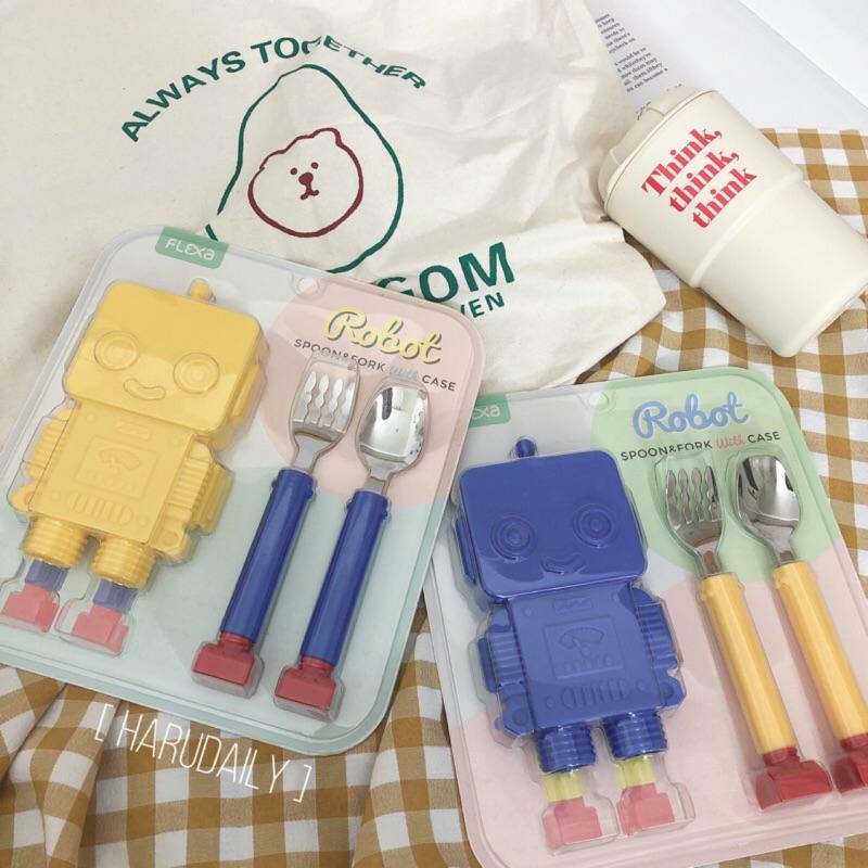 ʜᴀʀᴜᴅᴀɪʟʏ🌙  部分有貨｜韓國生活 robot 機器人 湯匙 叉子組 餐具組-細節圖2