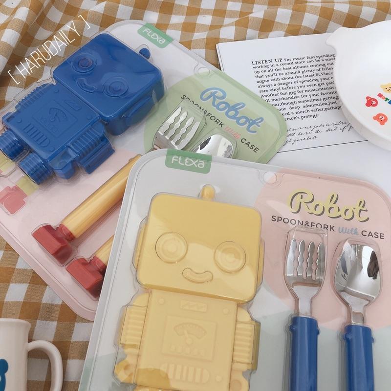 ʜᴀʀᴜᴅᴀɪʟʏ🌙  部分有貨｜韓國生活 robot 機器人 湯匙 叉子組 餐具組-細節圖3