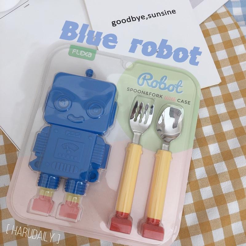 ʜᴀʀᴜᴅᴀɪʟʏ🌙  部分有貨｜韓國生活 robot 機器人 湯匙 叉子組 餐具組-細節圖4
