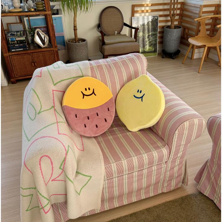 ʜᴀʀᴜᴅᴀɪʟʏ🌙 預購｜Second Morning 檸檬 地瓜 造型 坐墊 靠墊 居家 厚椅墊-細節圖2