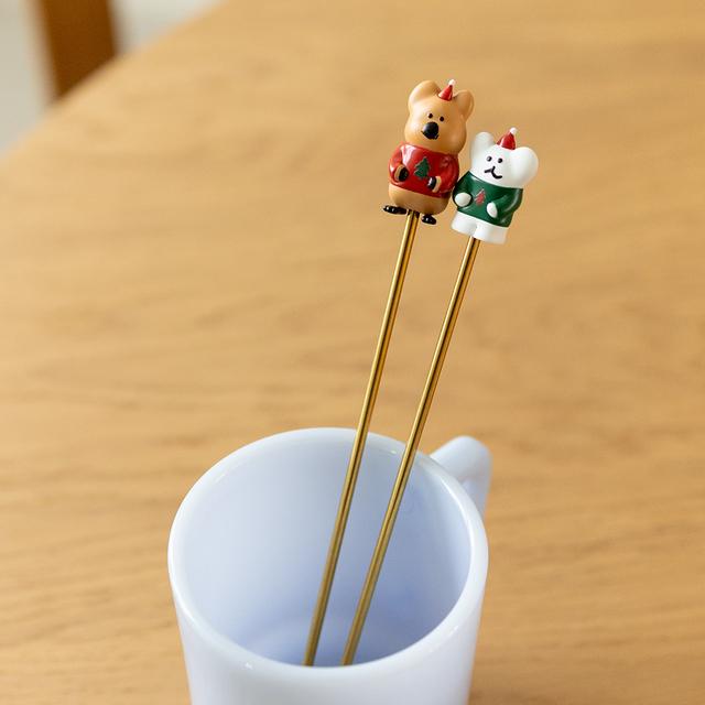 ʜᴀʀᴜᴅᴀɪʟʏ🌙  預購｜韓國文創 DINOTAENG Marshville Holiday Muddler 攪拌棒-細節圖5