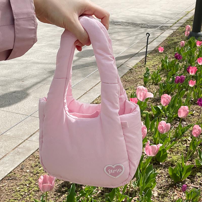 ʜᴀʀᴜᴅᴀɪʟʏ🌙  部分有貨｜secondmorning 素面泡泡手提袋 手提包 輕便提包 迷你手提包 共兩款-細節圖3