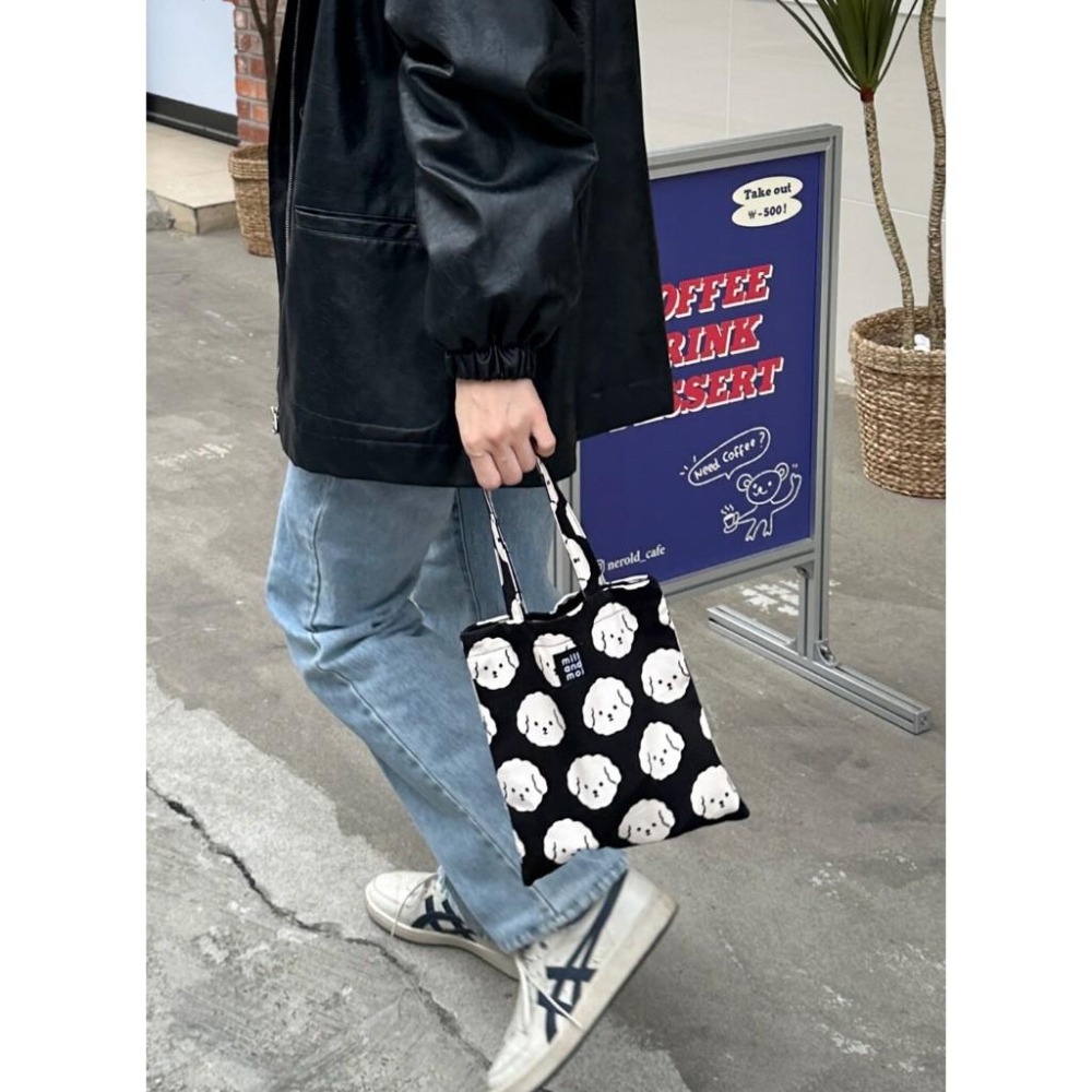 ʜᴀʀᴜᴅᴀɪʟʏ🌙 現貨｜millandmoi 可愛貴賓狗狗迷你托特包 手提袋 日常外出包 袋子-細節圖4