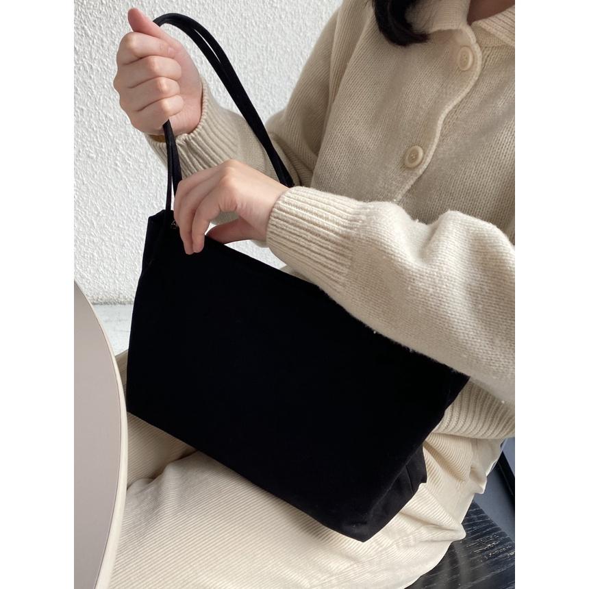 ʜᴀʀᴜᴅᴀɪʟʏ🌙  預購｜ppocketto 黑白簡約 帆布肩背包 半月包 水餃包-細節圖7