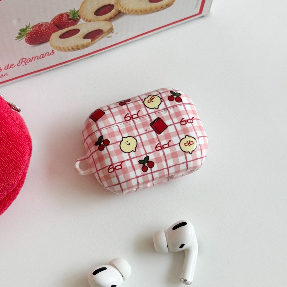 耳機殼🎧格紋檸檬