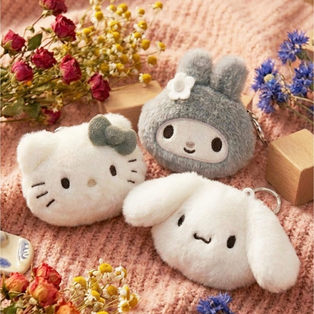 ʜᴀʀᴜᴅᴀɪʟʏ🌙  預購｜Sanrio Mini Pouch Keyring三麗鷗灰階造型吊飾 三麗鷗造型收納包-細節圖2